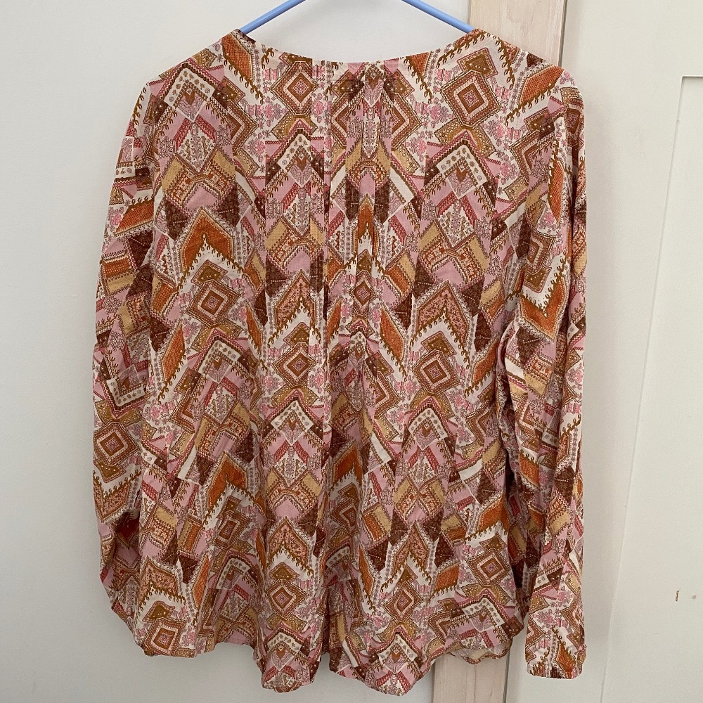 J. Jill Patchwork Blouse Shirt Sz. XL - Picture 3 of 4